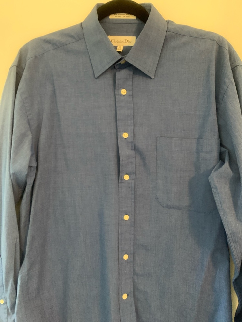 Dior Men's Light Blue Button-Up Dress Shirt